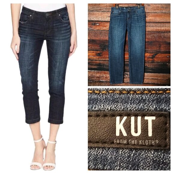 Kut from the Kloth Denim - Kut From The Kloth Jeans Size 4 Crop Capri Low Rise Dark Blue Denim Stretch